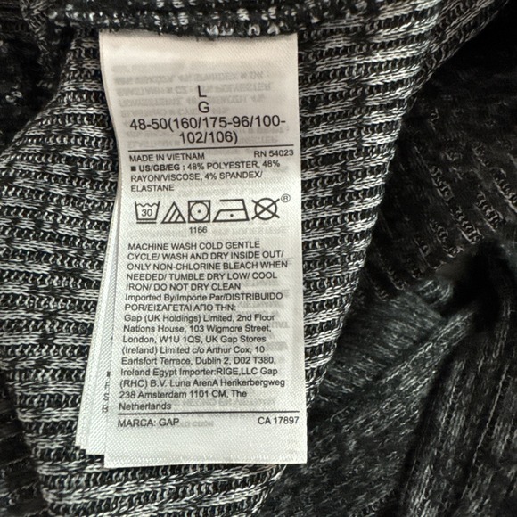 Gap Womens Wide Leg Bottom Knit Pants Large (34x29) Gray Pockets Athleisure Boho - Picture 12 of 15